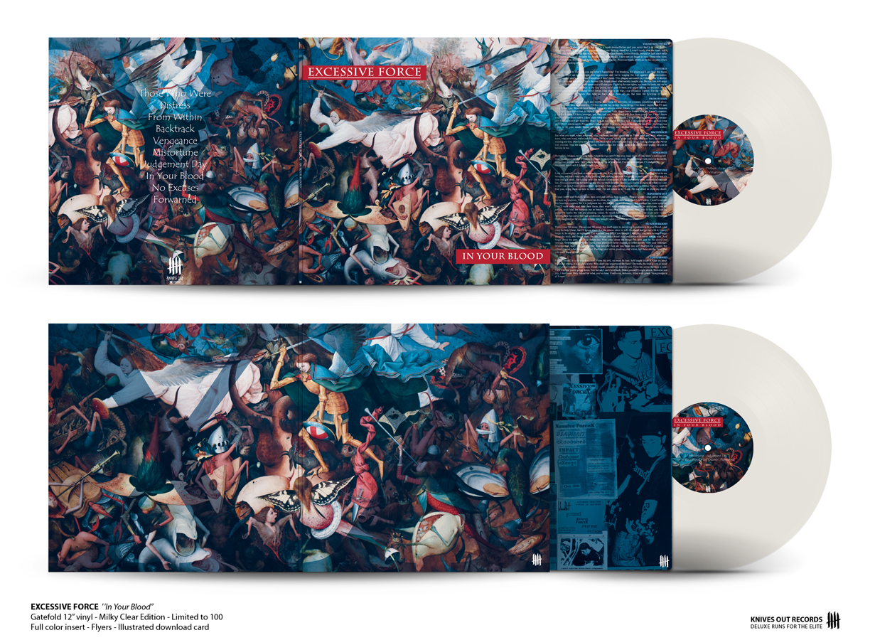 EXCESSIVE FORCE In Your Blood gatefold milky clear vinyl with insert