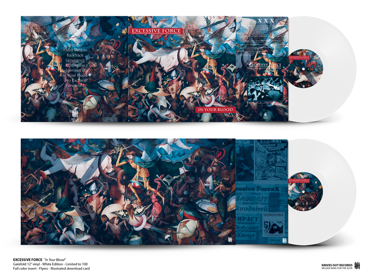 EXCESSIVE FORCE In Your Blood gatefold white vinyl with insert
