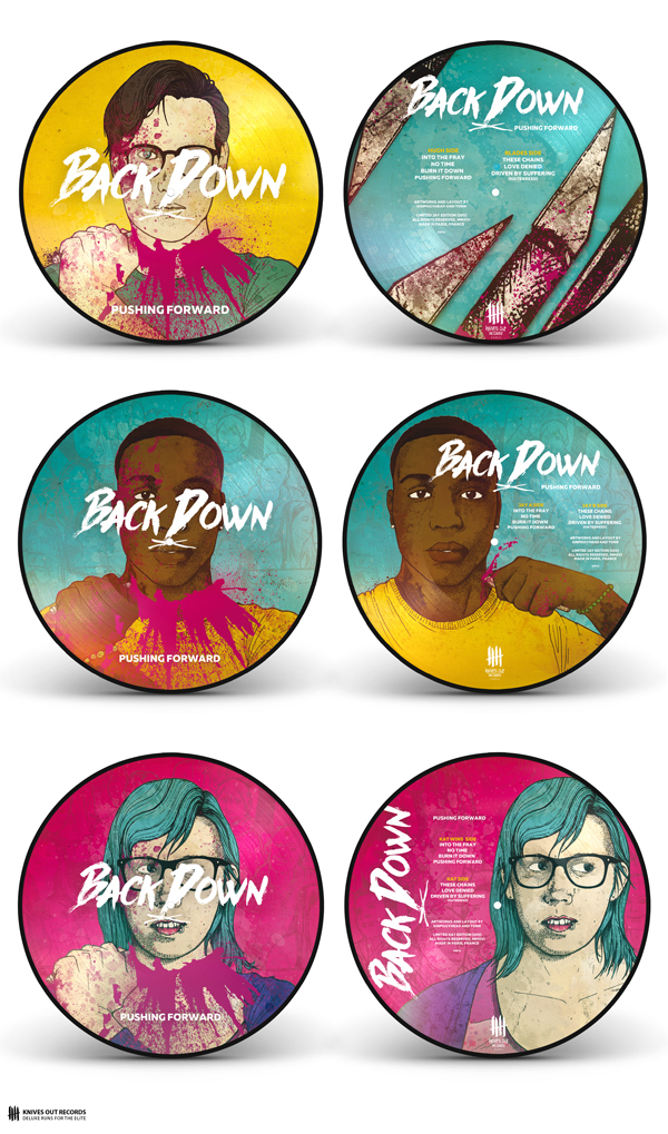 BACK DOWN Pushing Forward triple picture disc vinyl