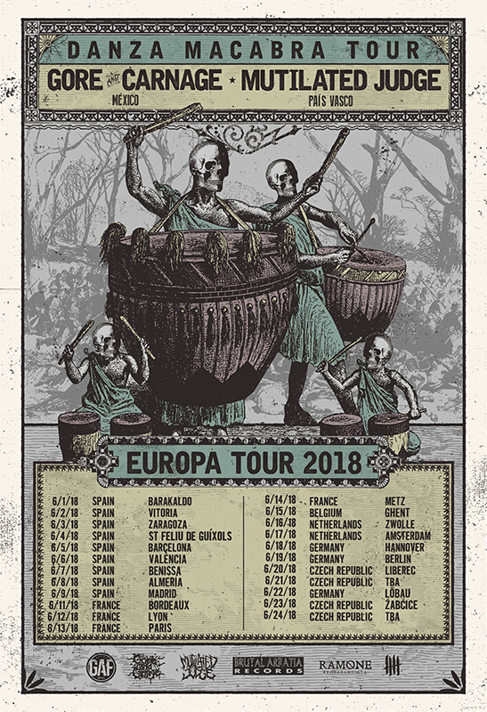 GORE AND CARNAGE x MUTILATED JUDGE Euro Tour 2018