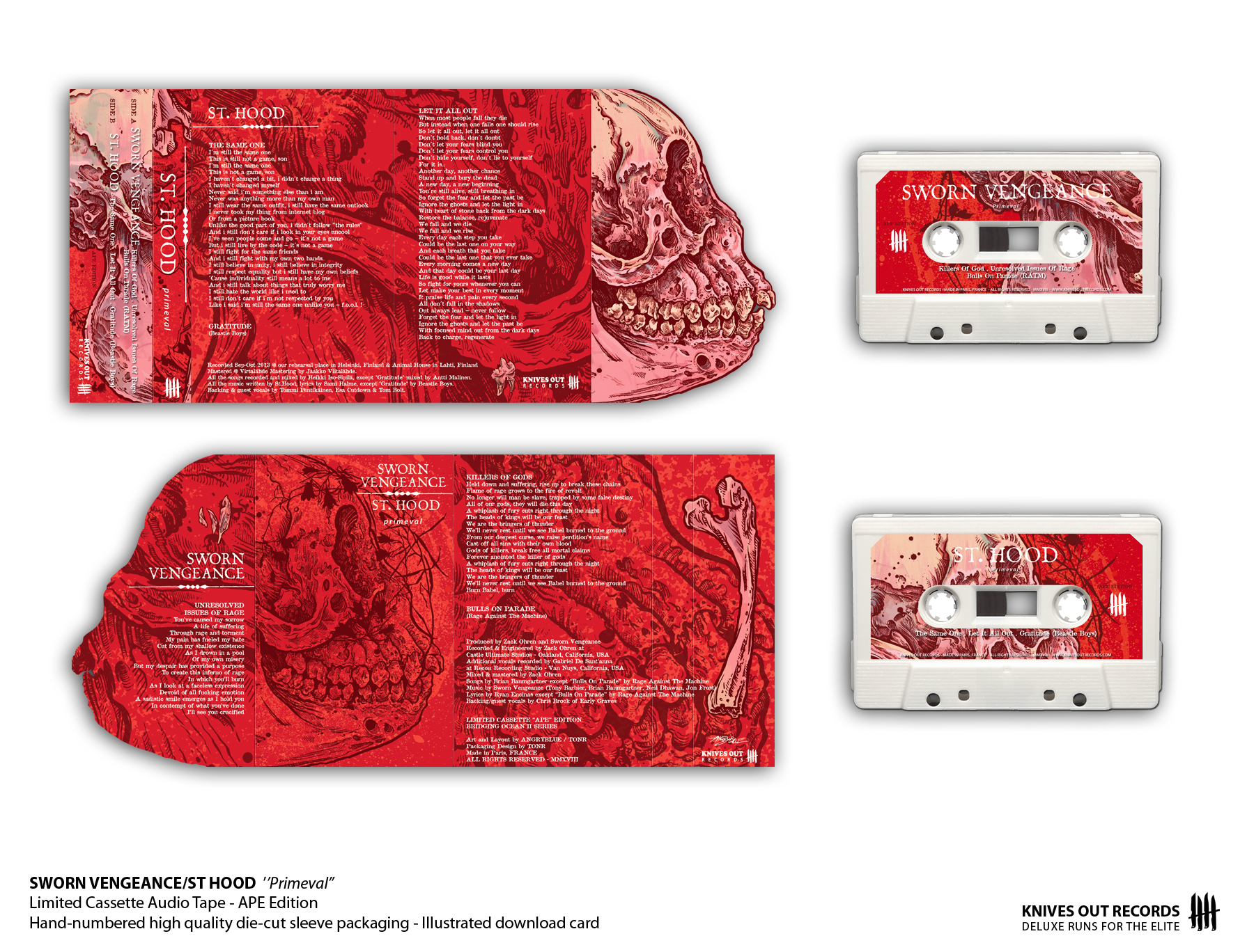 SWORN VENGEANCE/ST HOOD Primeval Cassette Audio Tape - APE Edition