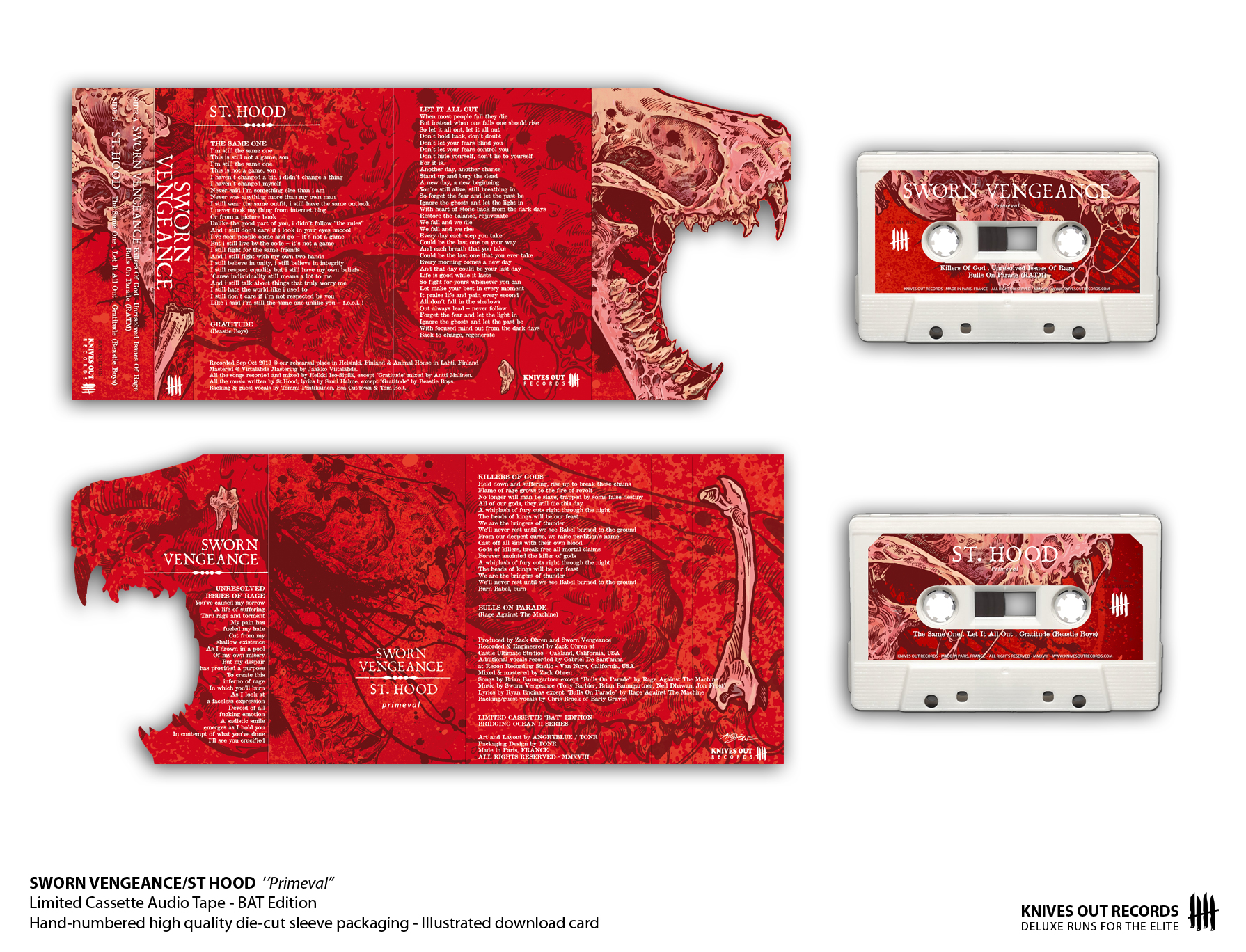 SWORN VENGEANCE/ST HOOD Primeval Cassette Audio Tape - BAT Edition