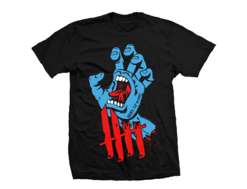 Knives Out records x Jim Phillips x Santa Cruz Screaming Hand tribute shirt