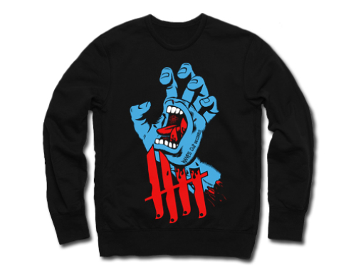 Knives Out records x Jim Phillips x Santa Cruz Screaming Hand tribute crewneck/longsleeves