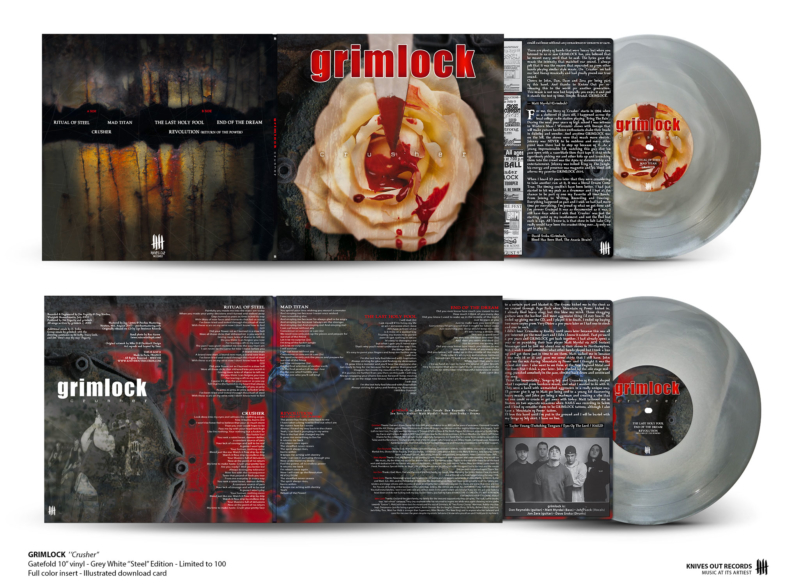 GRIMLOCK Crusher - gatefold 10" vinyl , white in grey - "Steel Edition"
