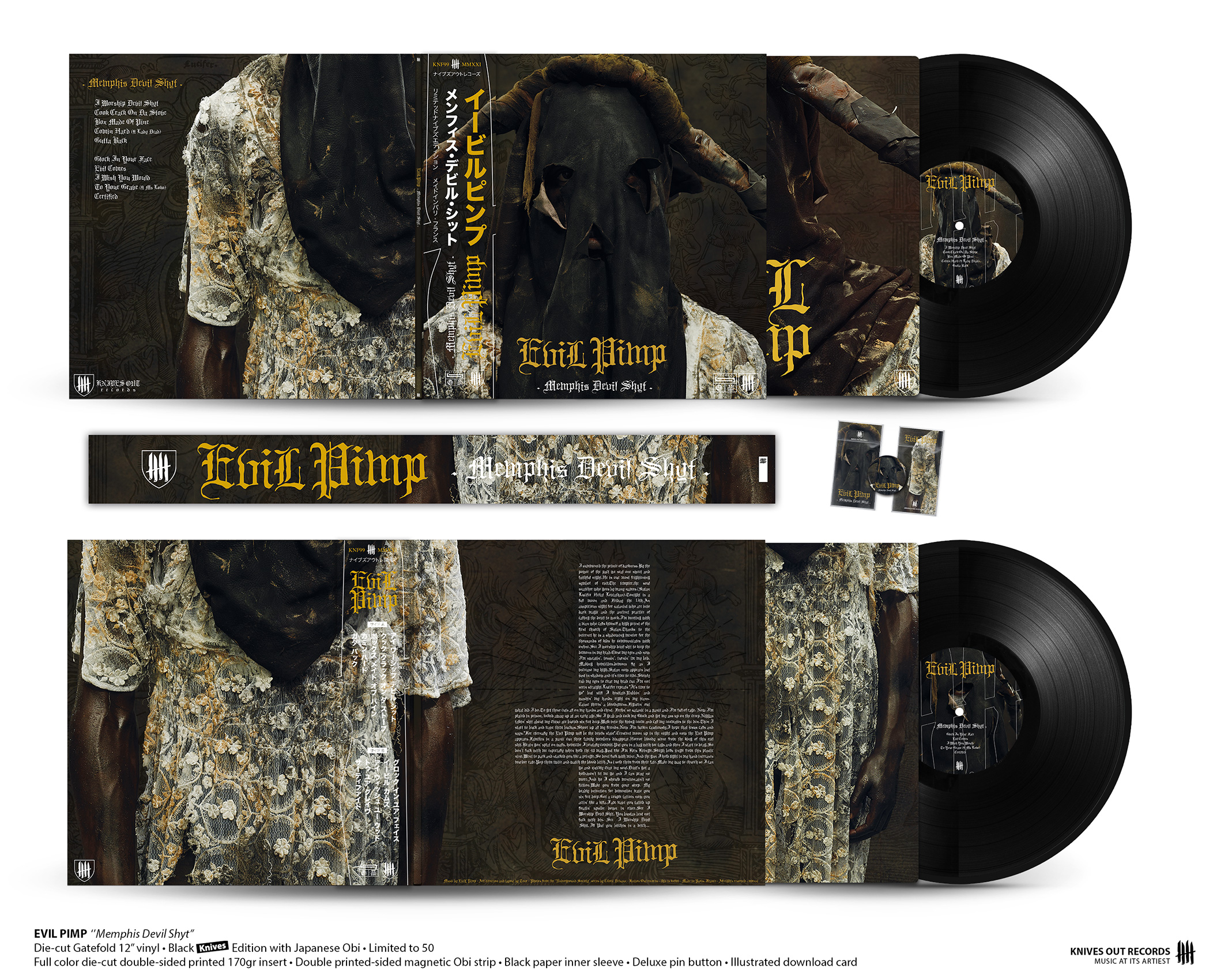 EVIL PIMP "Memphis Devil Shyt" die-cut 12" Gatefold