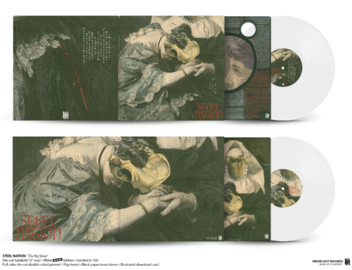 STEEL NATION “The Big Sleep” die-cut Gatefold 12″ vinyl • White Knives Edition