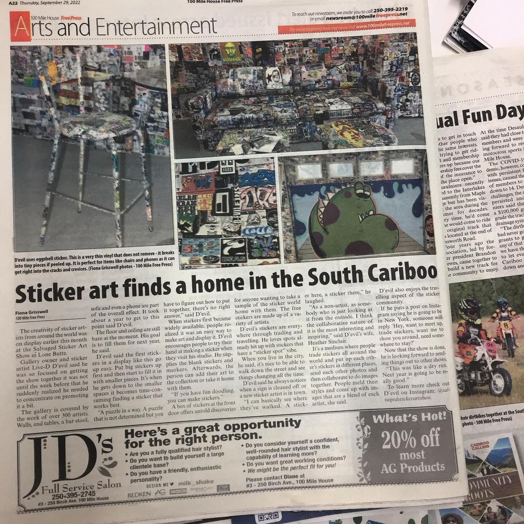 Salvaged_Sticker_Art_Show_KNVZ_newspaper