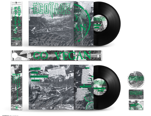 ECOTAGE “Devastation” die-cut jacket 7″ vinyl • Sap Edition w/ japanese Obi Strip