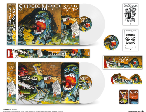 STUCK MOJO “Violated” die-cut jacket Single-sided 12″ vinyl • CYBER TRIBAL SERIES #4 w/ japanese obi strip