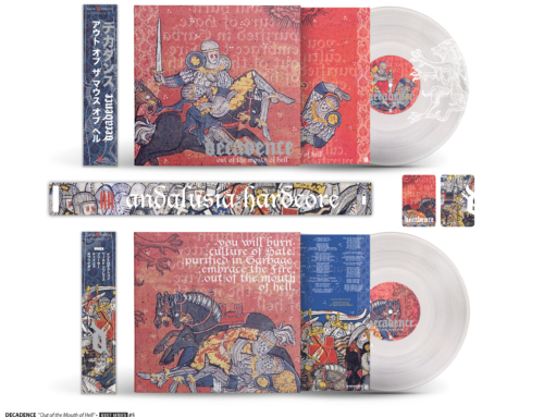 DECADENCE “Out of The Mouth of Hell” die-cut jacket ultra clear single-sided 12″ vinyl w/ screenprinted B side • PURIFY Edition w/ Japanese obi strip