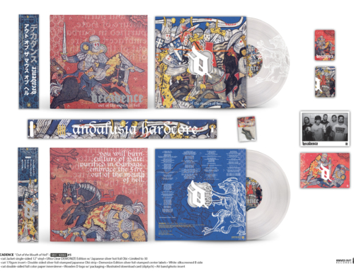 DECADENCE “Out of The Mouth of Hell” die-cut jacket ultra clear single-sided 12″ vinyl w/ screenprinted B side • DEMONIZE Edition w/ Japanese obi strip