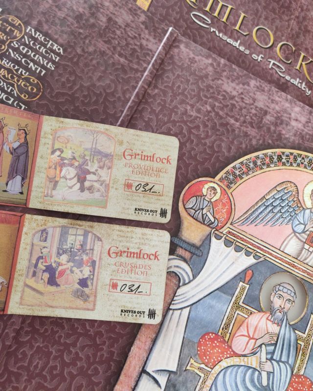 GRIMLOCK "Crusades of Reality"
All format deluxe reissue

Hand-numbered illustrated diptych cards

@grimlock_24
http://grimlock.knivesoutstore.com

#grimlock #grimlock24 #crusades #crusadesofreality #knivesoutrecords #knivesoutz #knvz #boston #paris #lsr #lifesentencerecords #art #vinyl #diecut #manupscript #knivesoutrec #diecutting #bostonhc #bhc